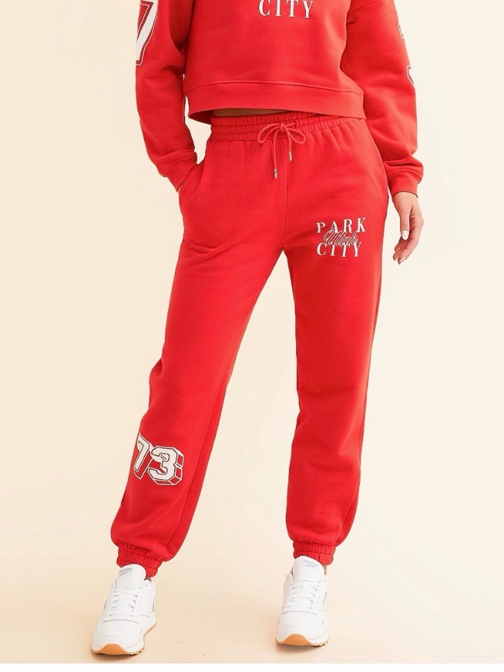 Park City Utah 73 Graphic Red Sweatpants Size M